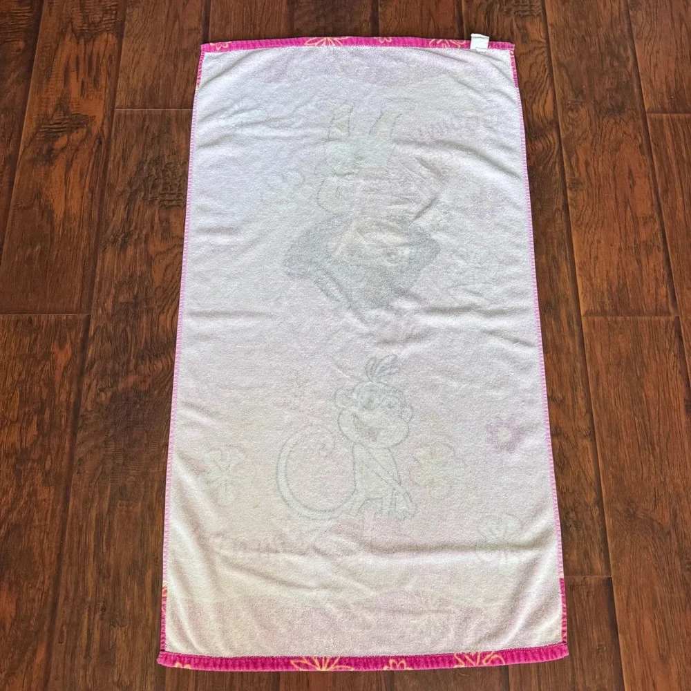 Vintage Dora The Explorer Beach Towel Pink Boots Hola Amigos Y2K Kidcore 42x23